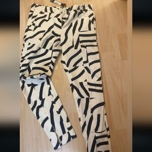 Tibi Absract Zebra Print Pants